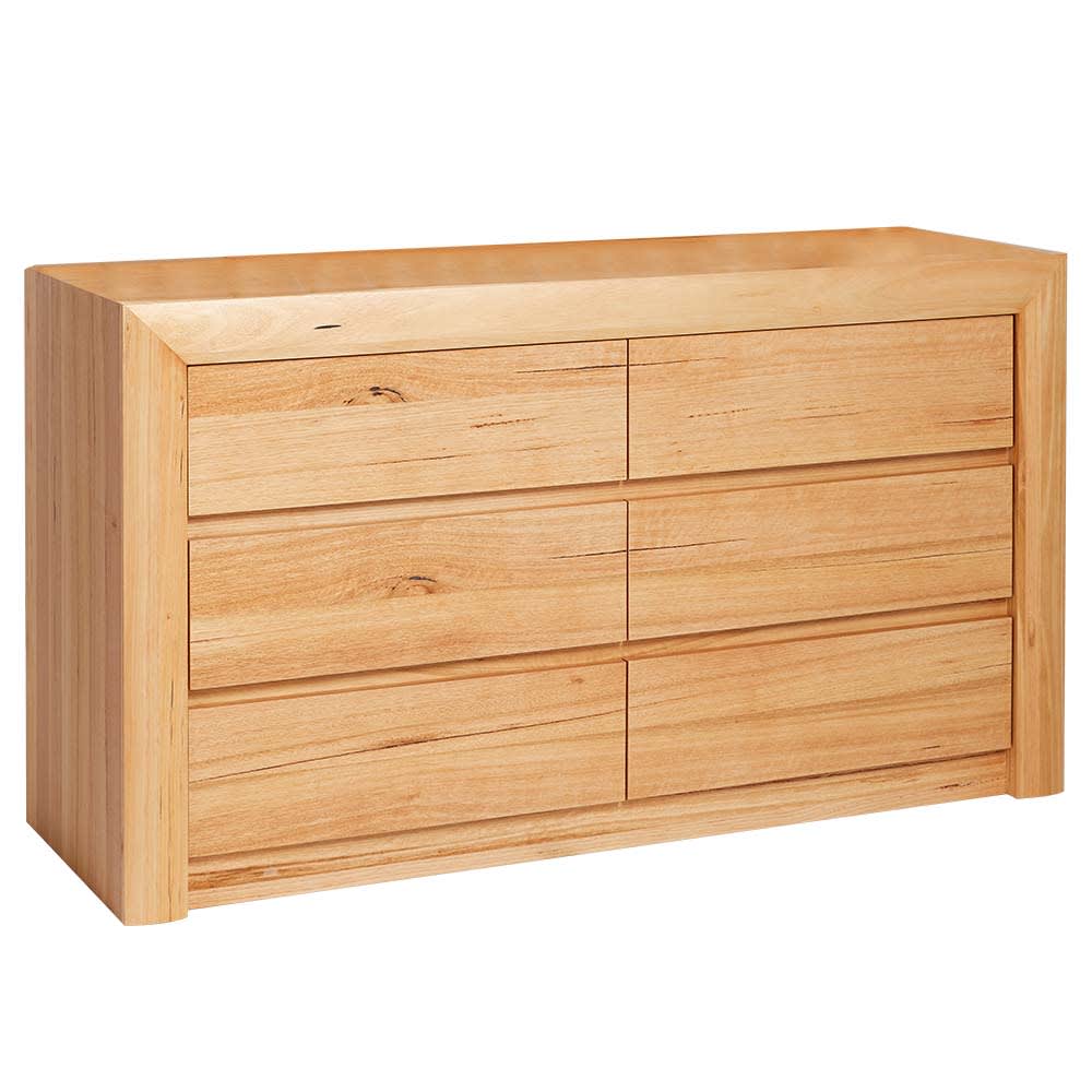 Bellambi Natural Messmate Dresser - 6 Drawer color Natural