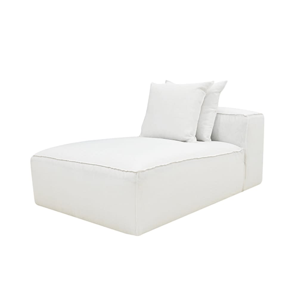 Riley Linen Pure White Chaise Sofa Module color Linen Pure White