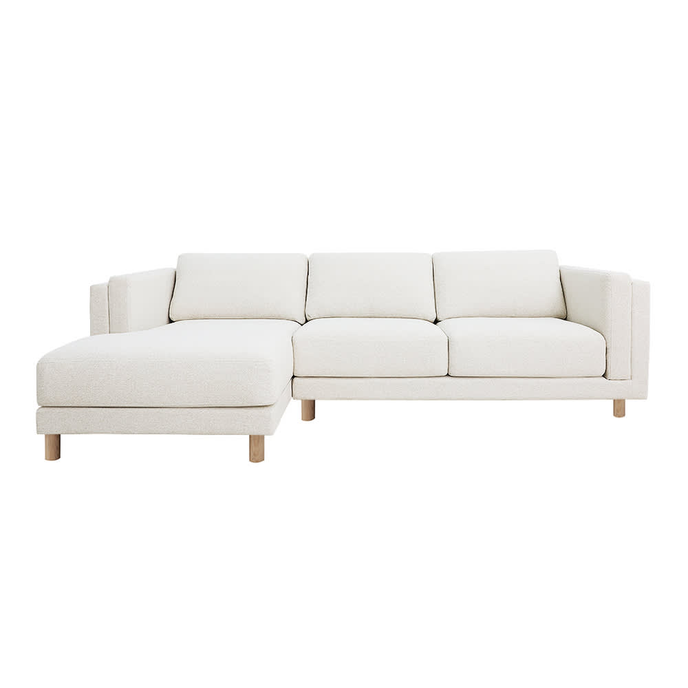 Hayes California Ivory Chaise Sofa - 3 Seater color California Ivory