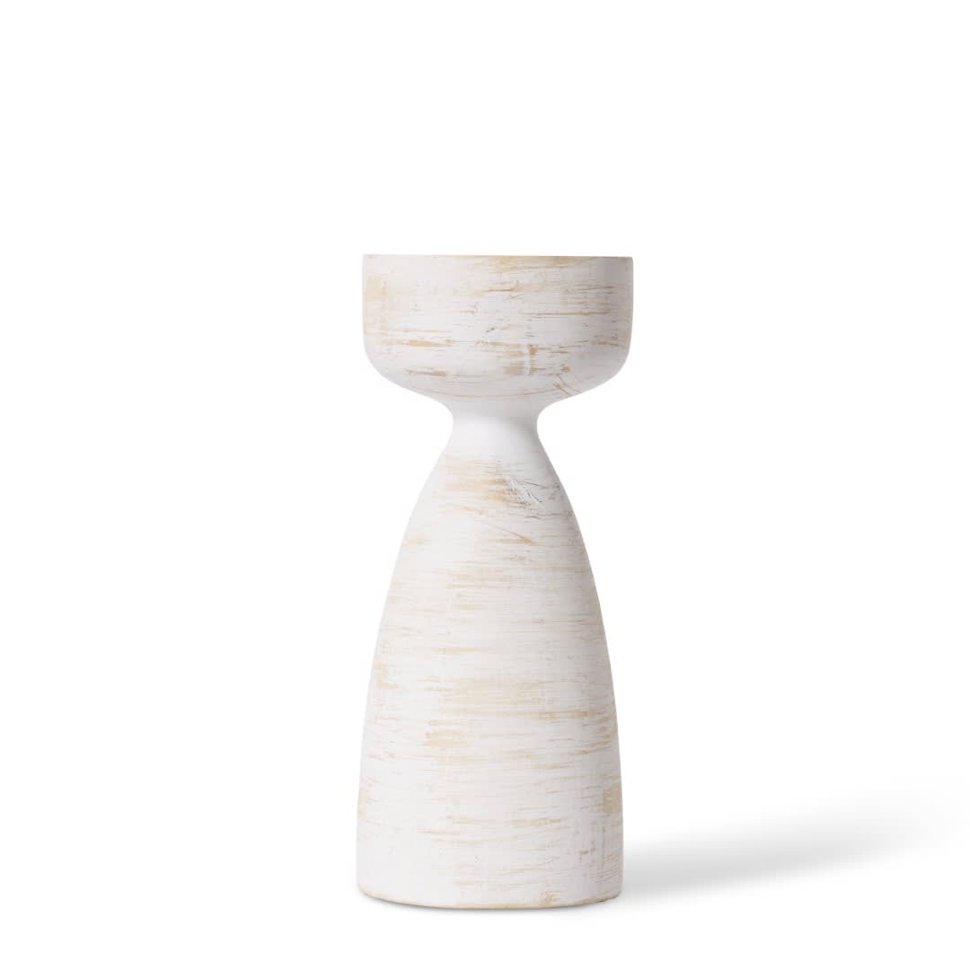 Amari Candle Holder Whitewash - 26cm color Whitewash