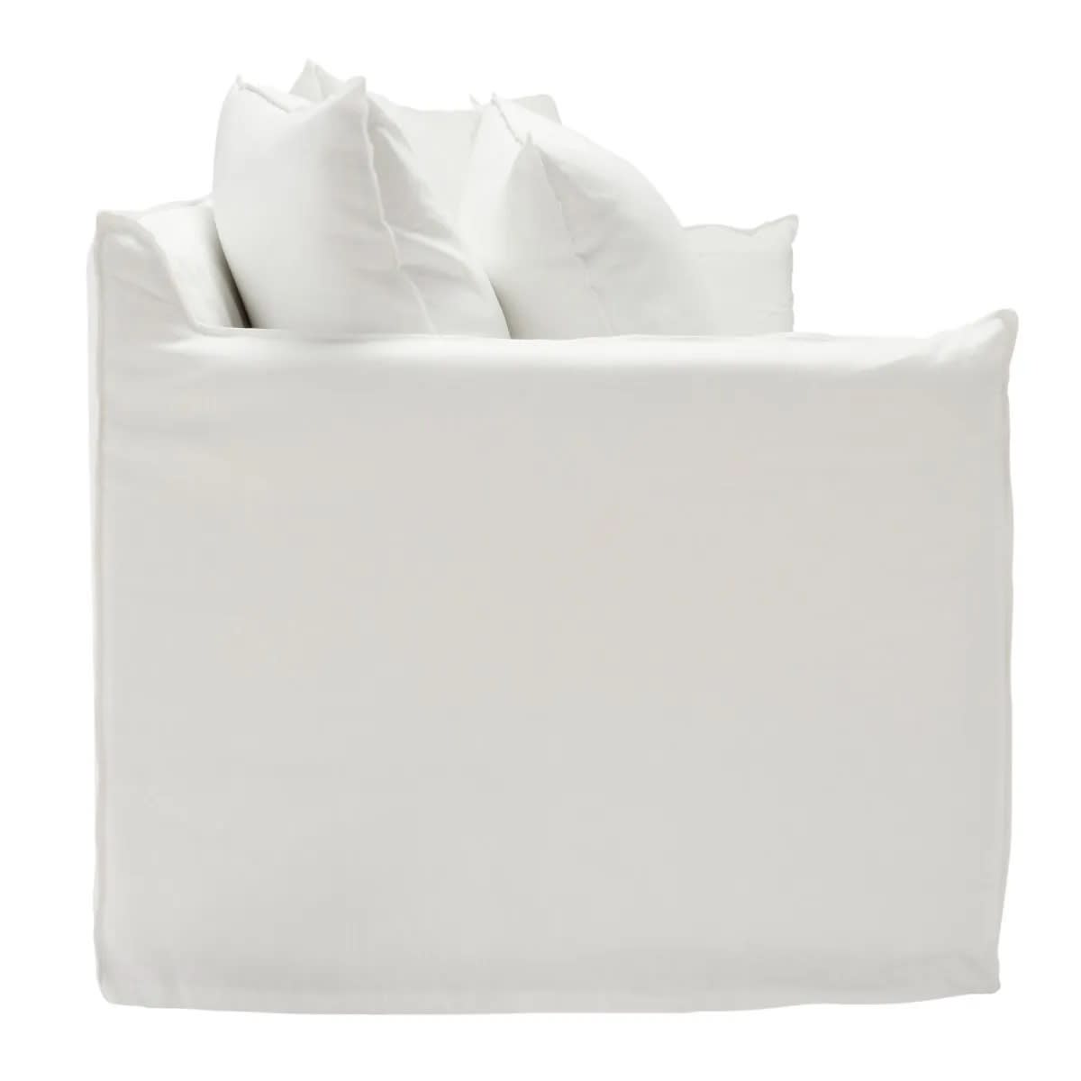 Como Linen Deep Sofa Cover White - 3.5 Seater color White