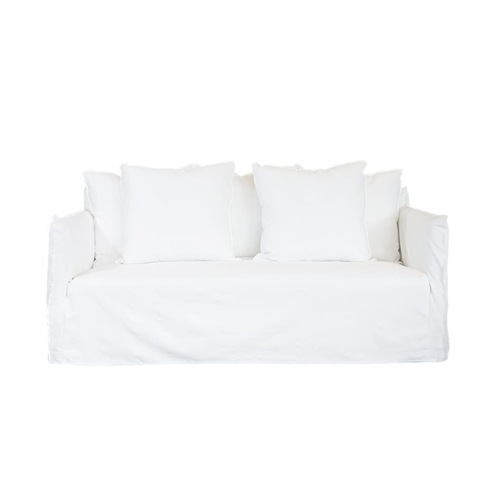 Como Linen Deep Sofa Pure White - 2.5 Seater color Linen Pure White