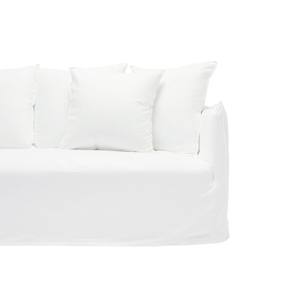 Como Linen Deep Sofa Pure White - 2.5 Seater color Linen Pure White