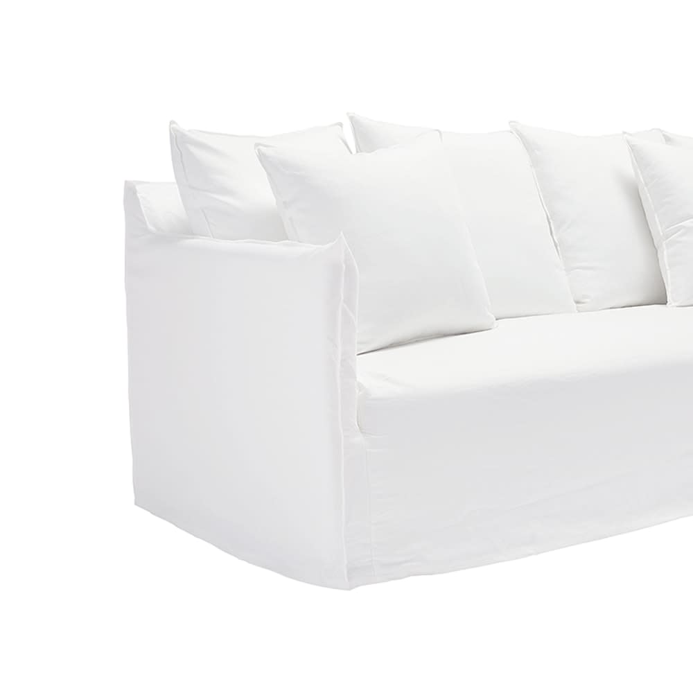 Como Linen Deep Sofa Pure White - 2.5 Seater color Linen Pure White