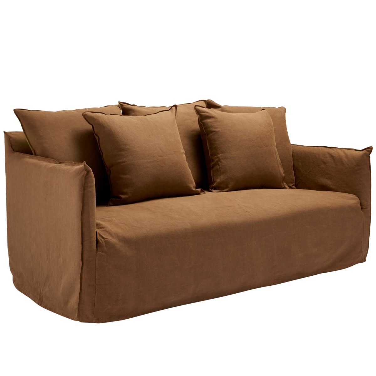 Como Linen Standard Sofa Cocoa - 2.5 Seater color Linen Cocoa