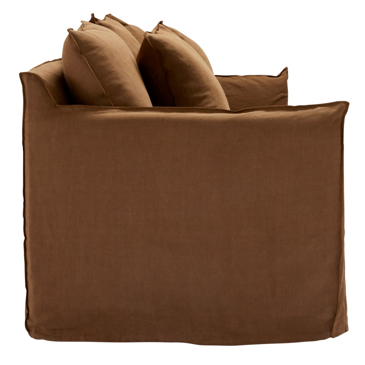 Como Linen Standard Sofa Cocoa - 2.5 Seater color Linen Cocoa