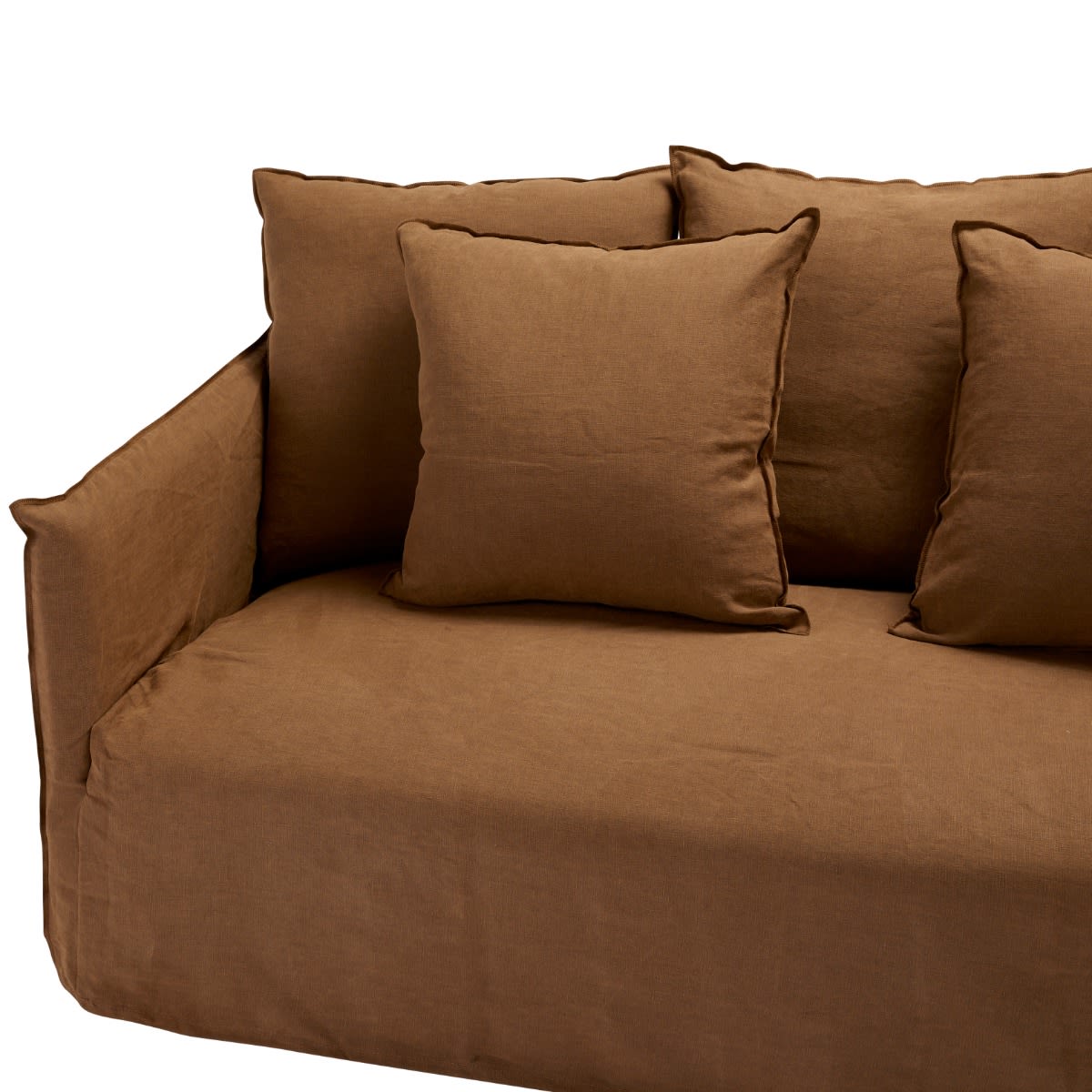 Como Linen Standard Sofa Cocoa - 2.5 Seater color Linen Cocoa