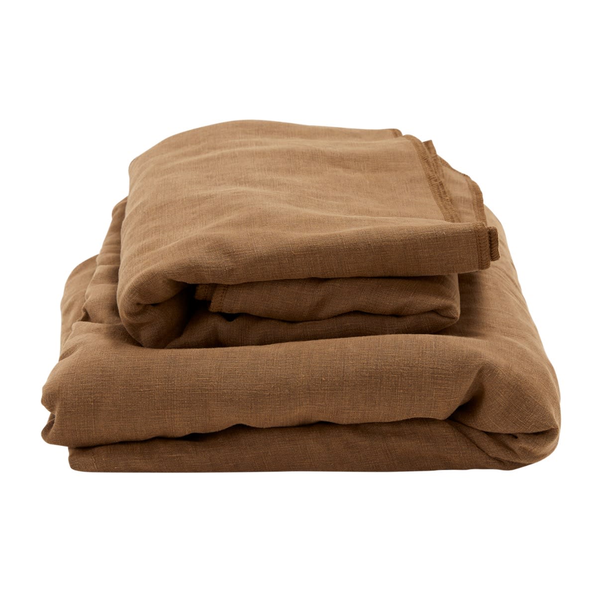 Como Linen Square Ottoman Cover Cocoa - 100cm x 100cm color Linen Cocoa