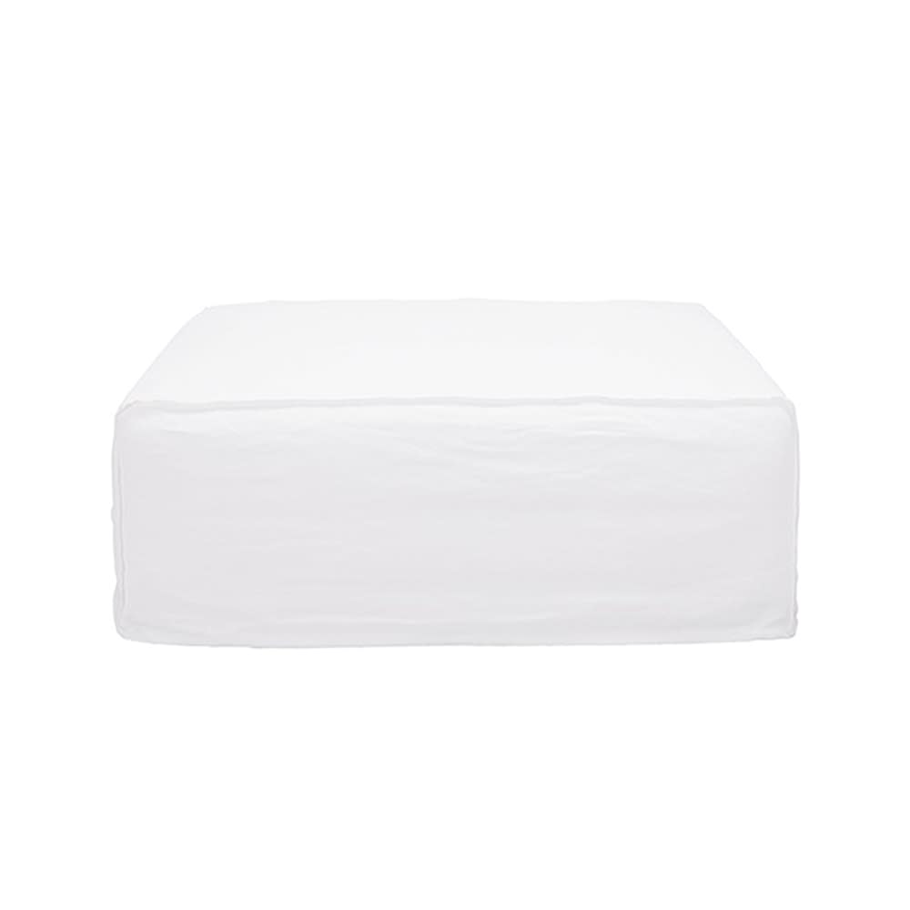Como Linen Square Ottoman Pure White - 100cm x 100cm color Linen Pure White