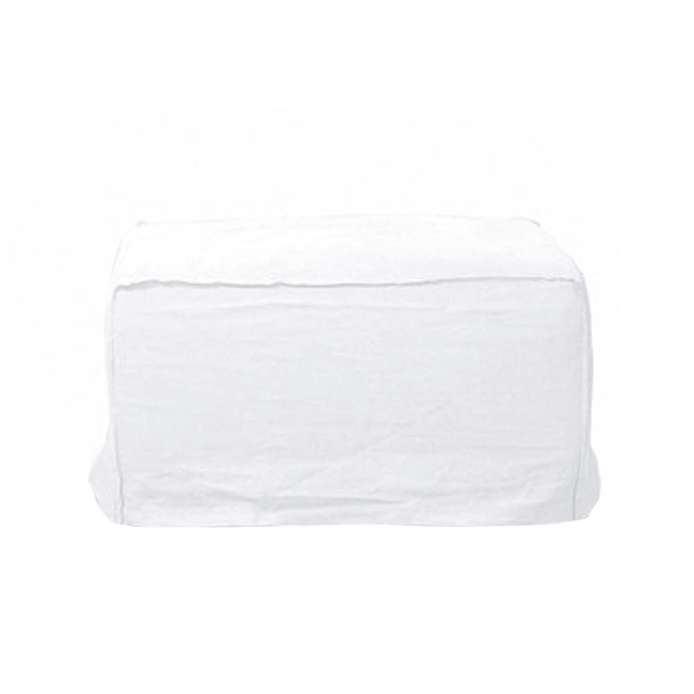 Como Linen Square Ottoman Pure White - 70cm x 70cm color Linen Pure White