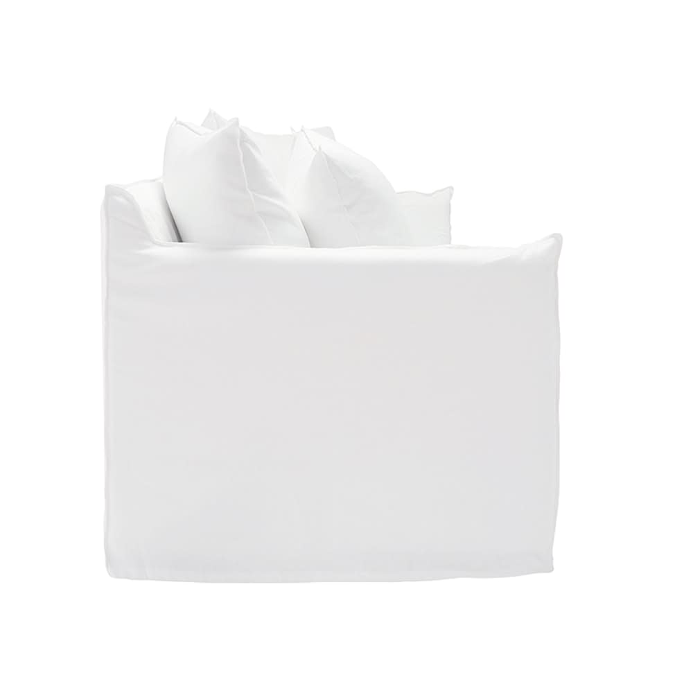 Como Linen Deep Sofa Pure White - 3.5 Seater color Linen Pure White