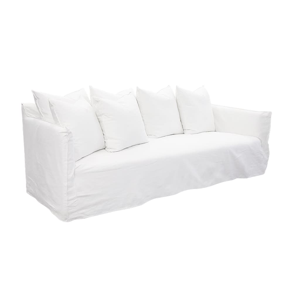 Como Linen Sofa Pure White - 3 Seater color Linen Pure White