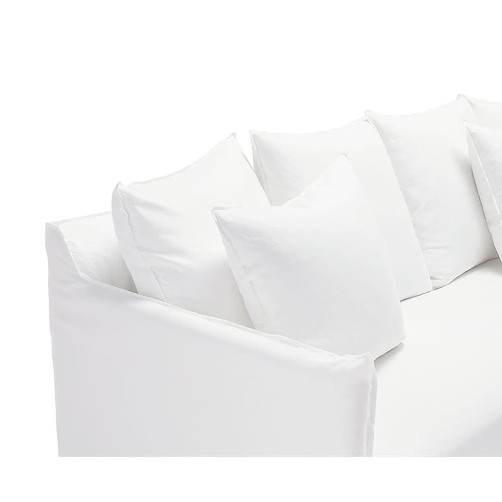 Como Linen Standard Sofa Pure White - 3 Seater color Linen Pure White
