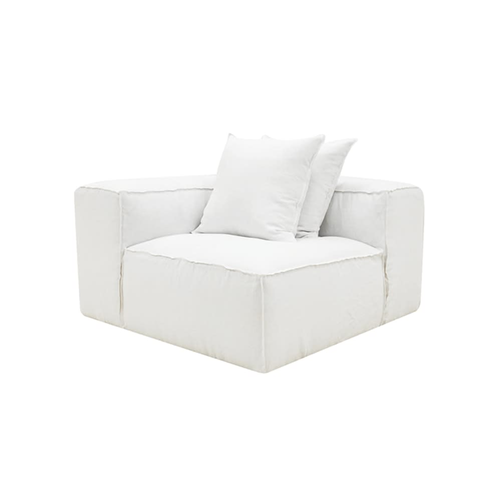 Riley Linen Pure White Module Corner Slip Cover color Linen Pure White