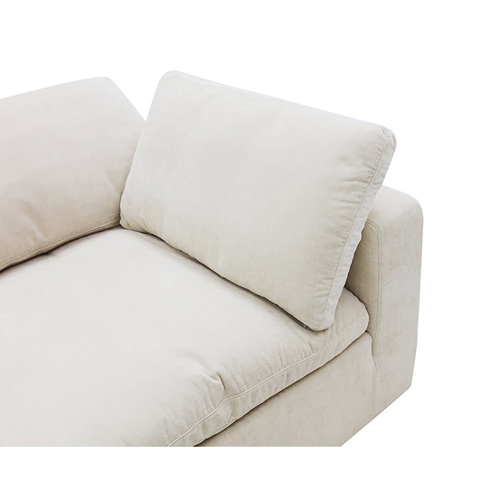 Cloud Deep Muse Flax Modular Chaise Sofa Left Facing - 3 Seater color Muse Flax