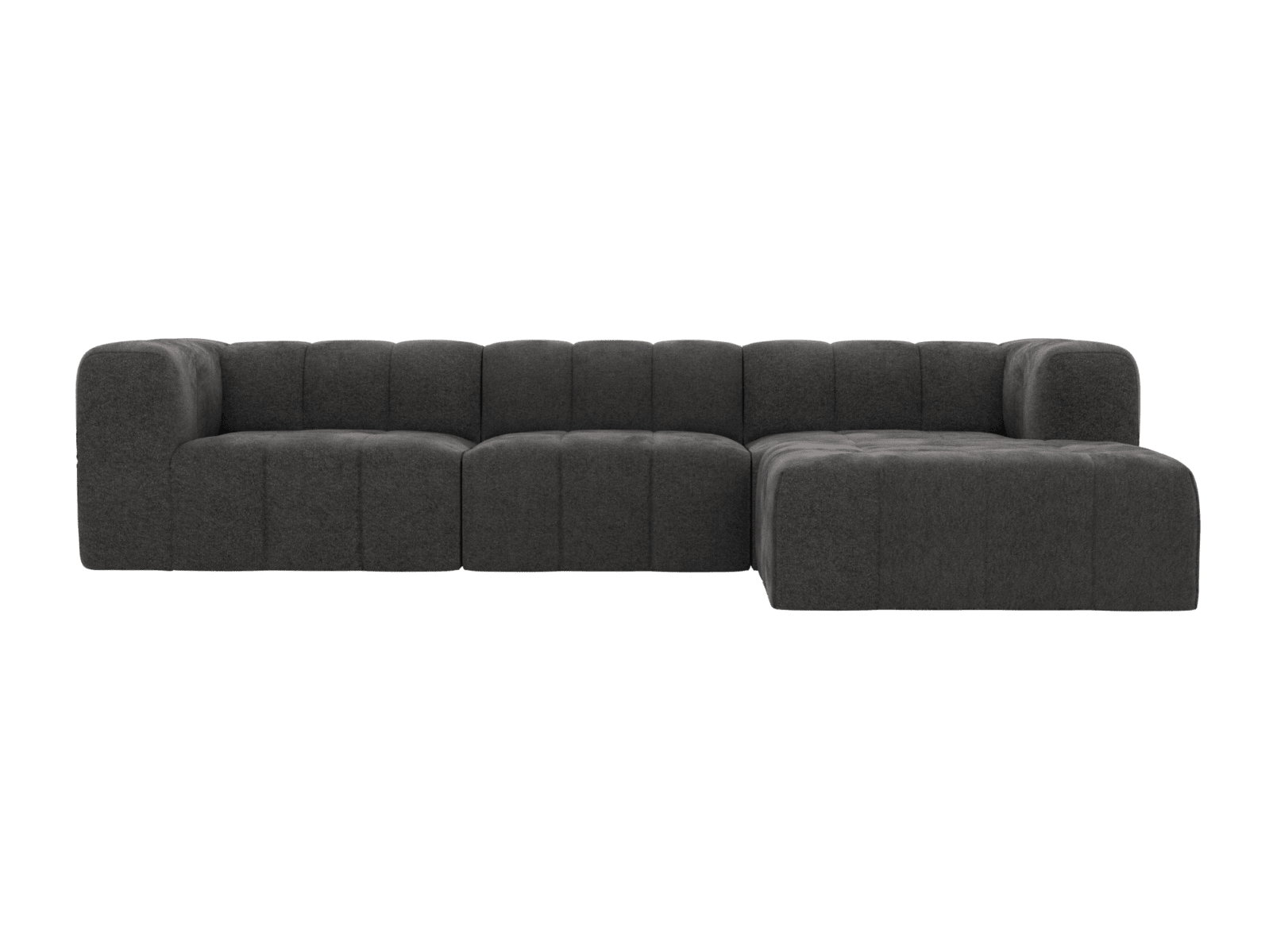 Lucello California Charcoal Modular Sofa with Ottoman - 3 Seater color California Charcoal