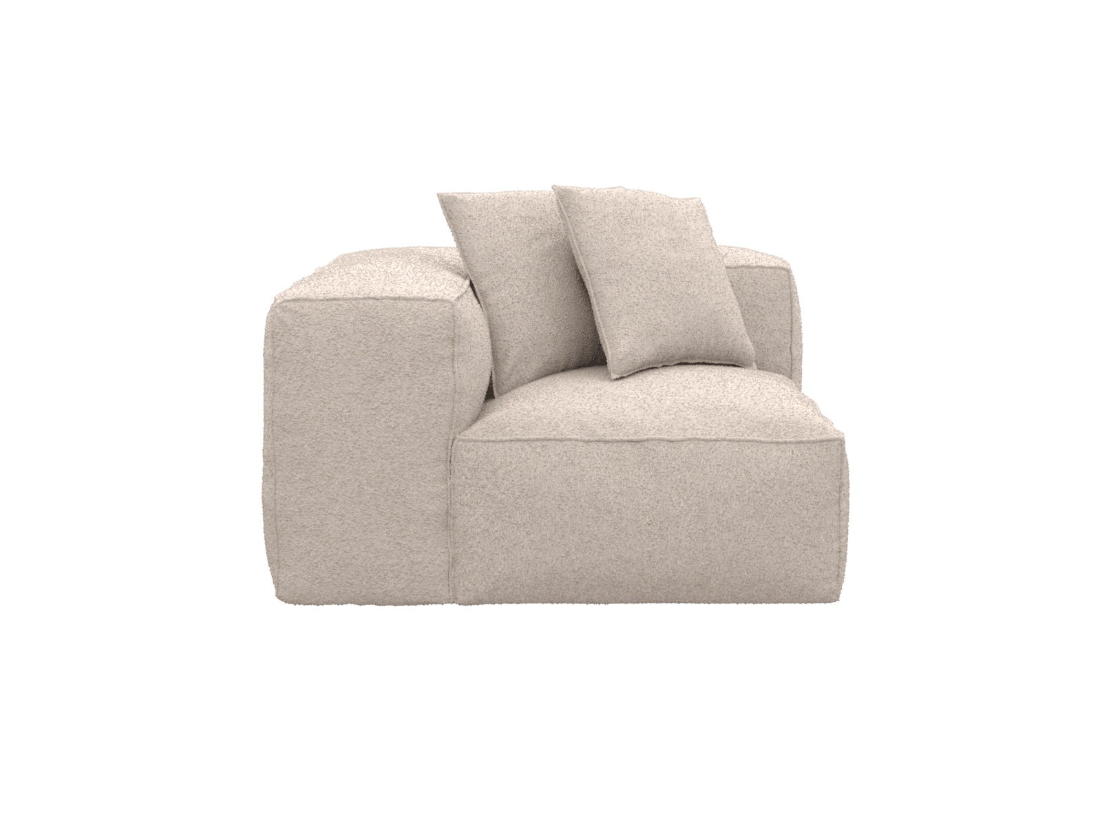 Riley Boucle Pumice Corner Sofa Module color Boucle Pumice