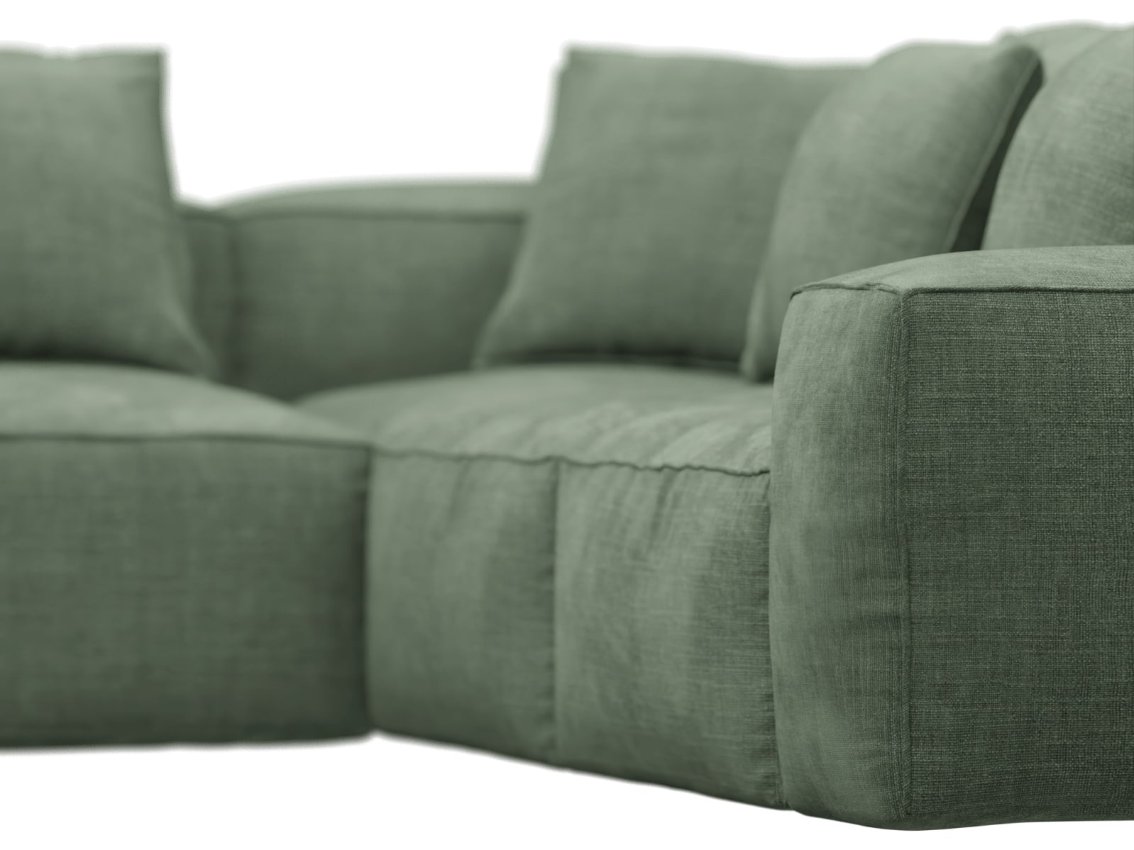 Riley Tribute Dark Jade Modular Sofa - Arm, 2x Armless, Corner, Left Terminal color Tribute Dark Jade