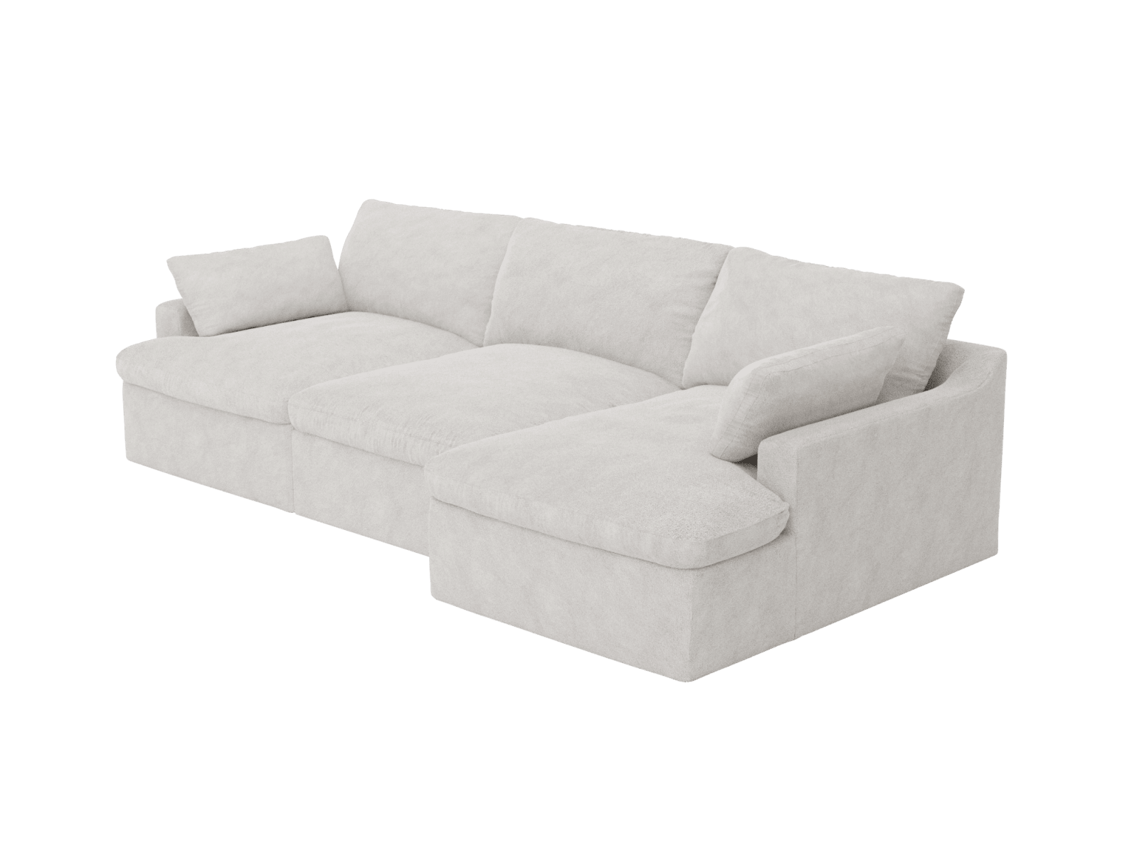 Retreat California Ivory Chaise Sofa - 3 Seater color California Ivory