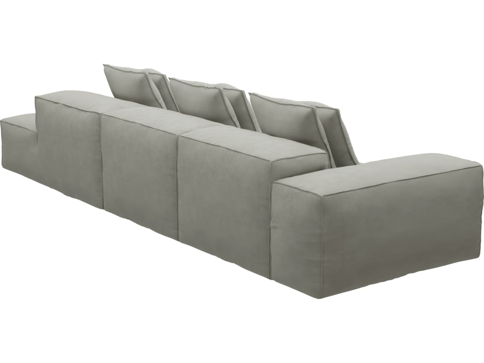 Riley Toorak Pebble Modular Sofa - 1x Arm, 2x Armless, 1x Right Terminal color Toorak Pebble