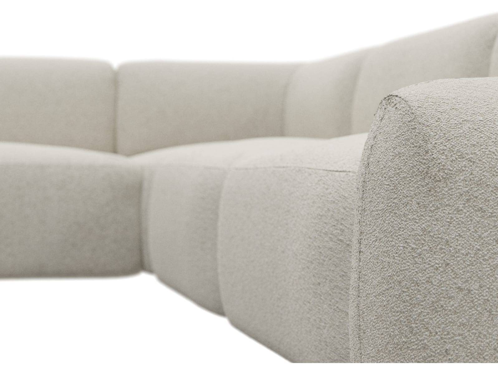 Beckett Boucle Ivory Modular Corner Sofa - 7 Piece color Boucle Ivory