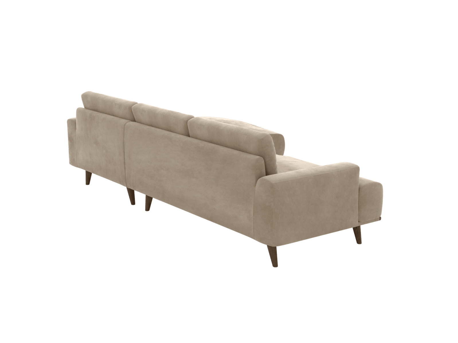 Dane Muse Soft Brown Chaise Sofa - 3 Seater color Muse Soft Brown
