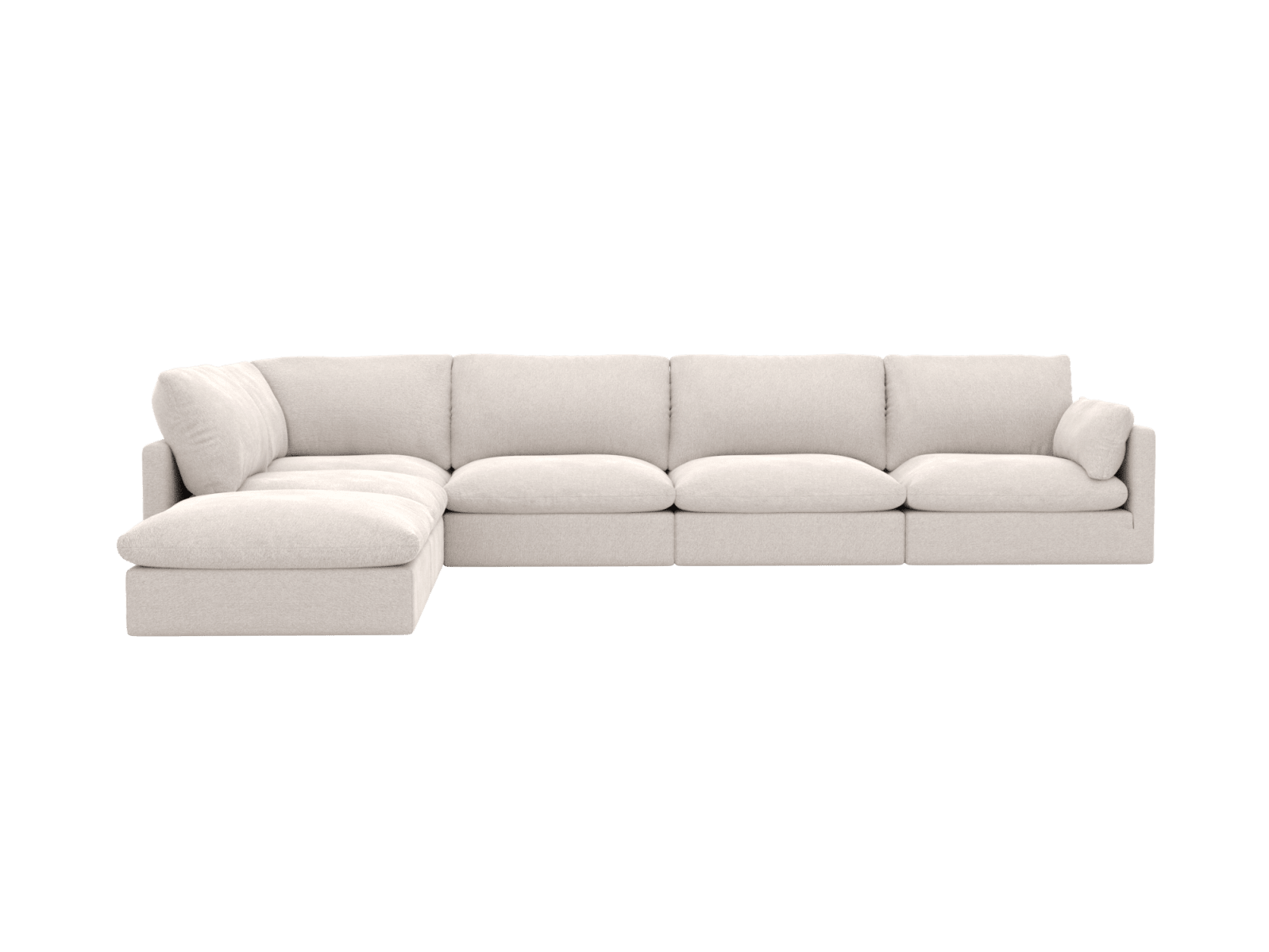 Willow Toorak Pearl Modular Sofa LAF Terminal - 6 Seater color Toorak Pearl