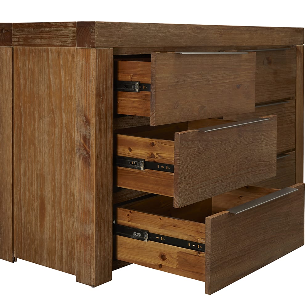 Hobart Dresser - 6 Drawer color Rustic Brown