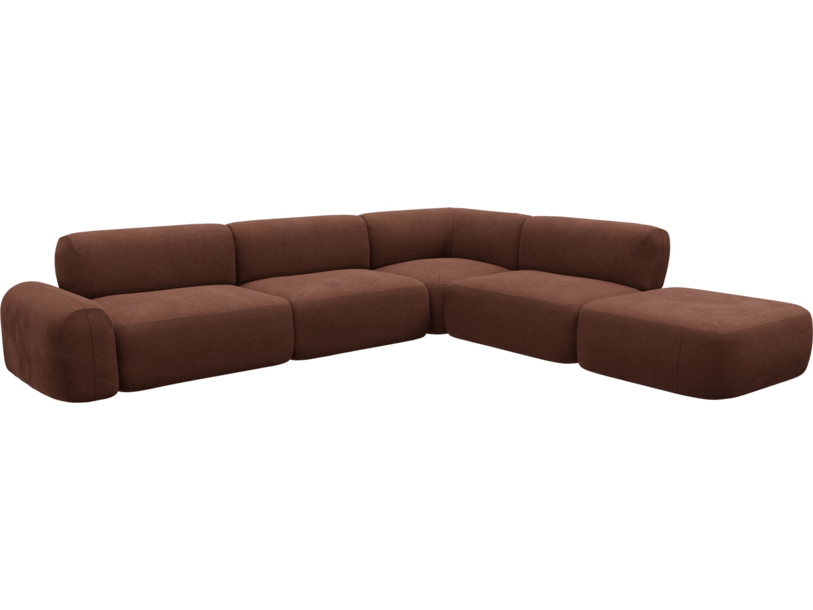 Beckett Muse Rust Modular Sofa - 6 Piece color Muse Rust