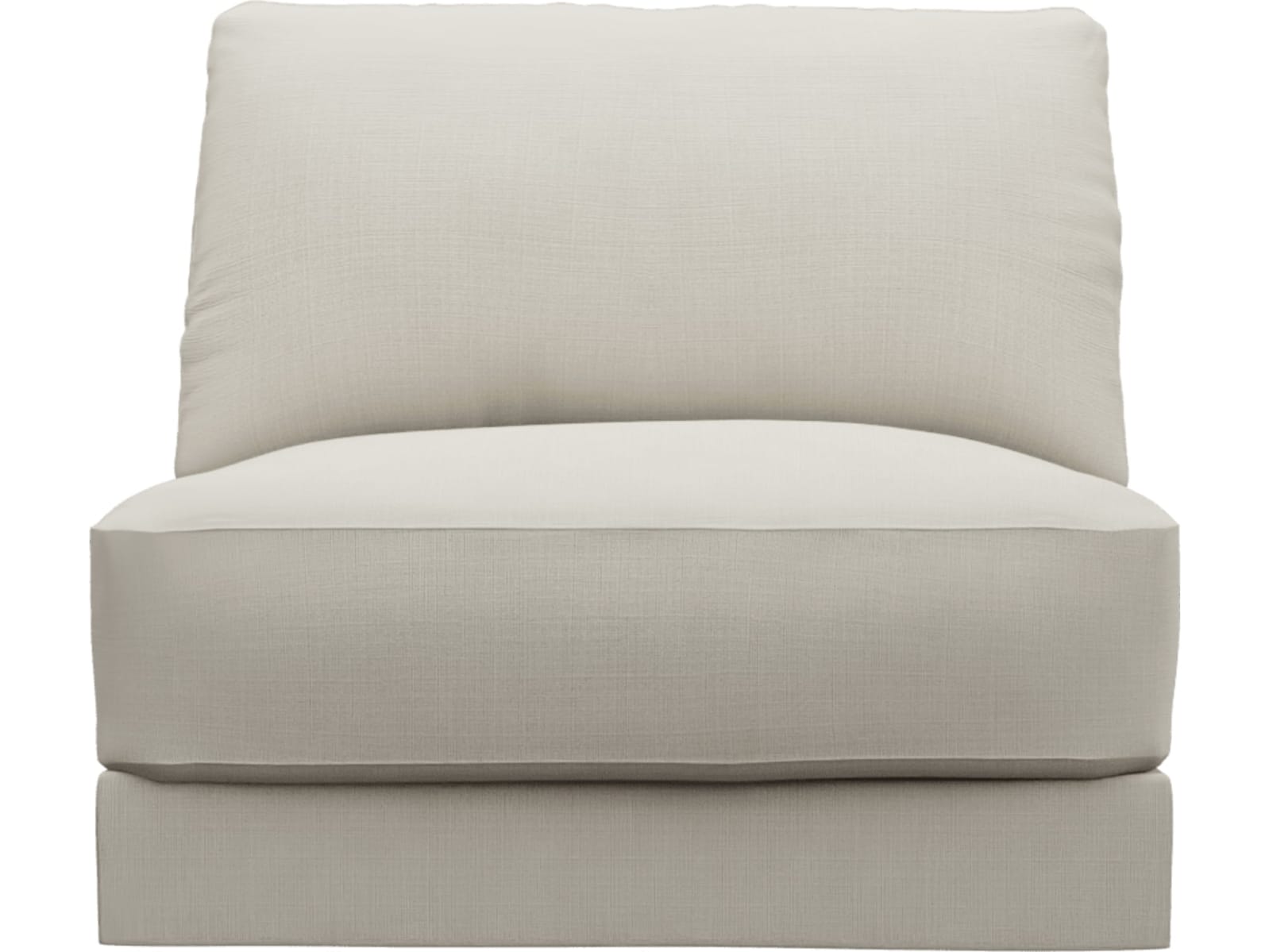 Monica Toorak Pearl Armless Sofa Chair Module color Toorak Pearl