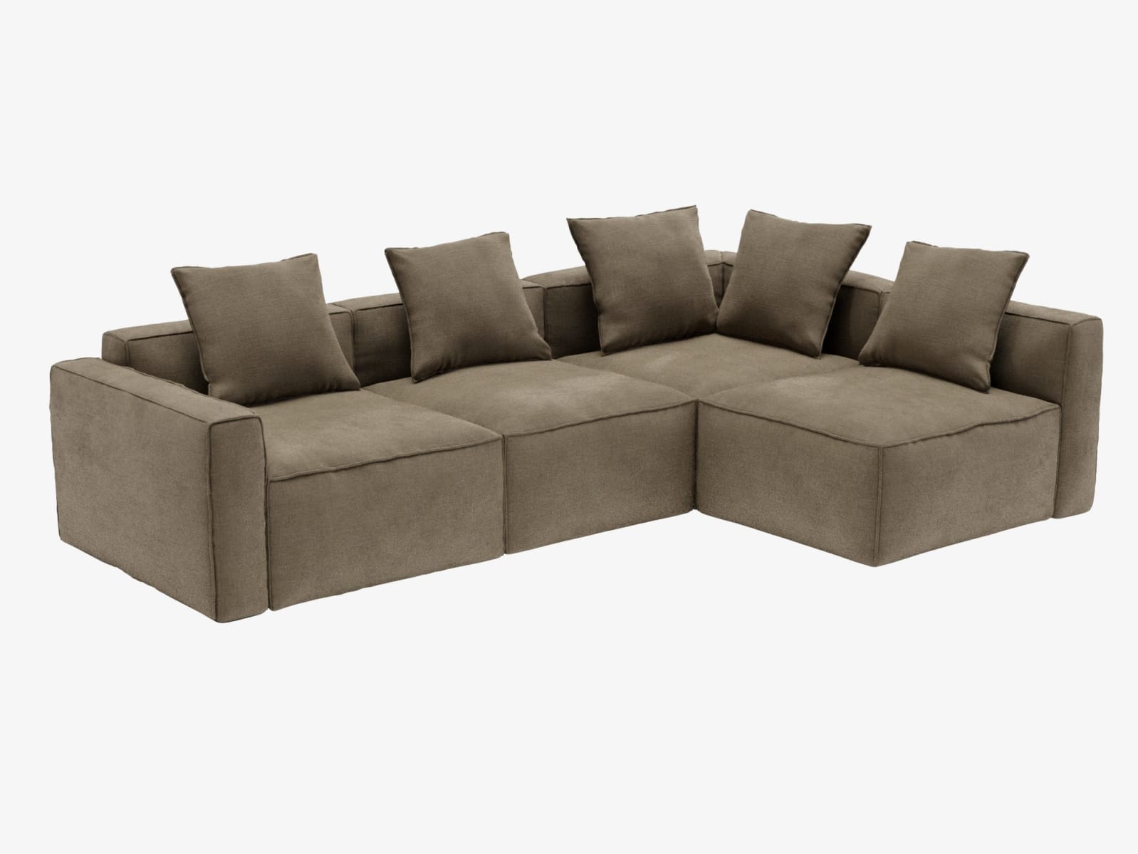 Riley Apt Tribute Walnut Corner Sofa - 4 Seater RAF Terminal color Tribute Walnut