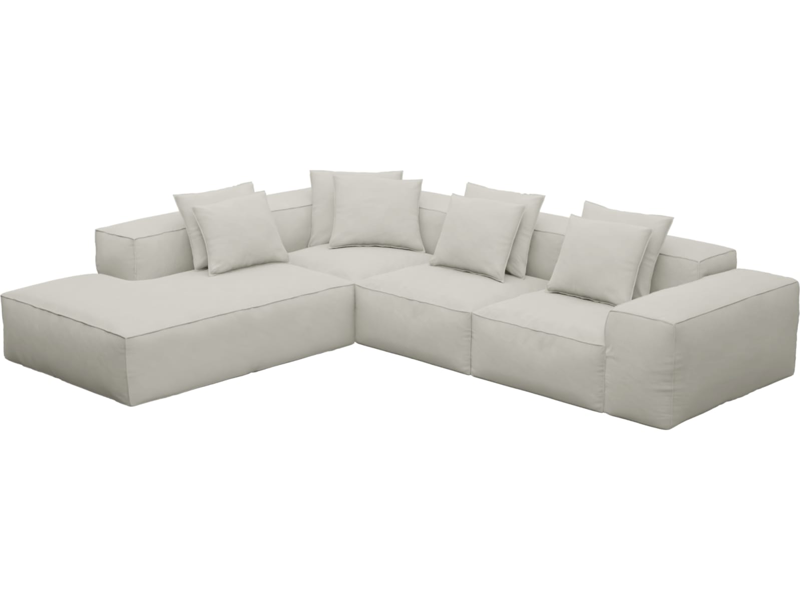 Riley California Ivory Modular Sofa - Arm, 2x Armless, Corner, Left Terminal color California Ivory