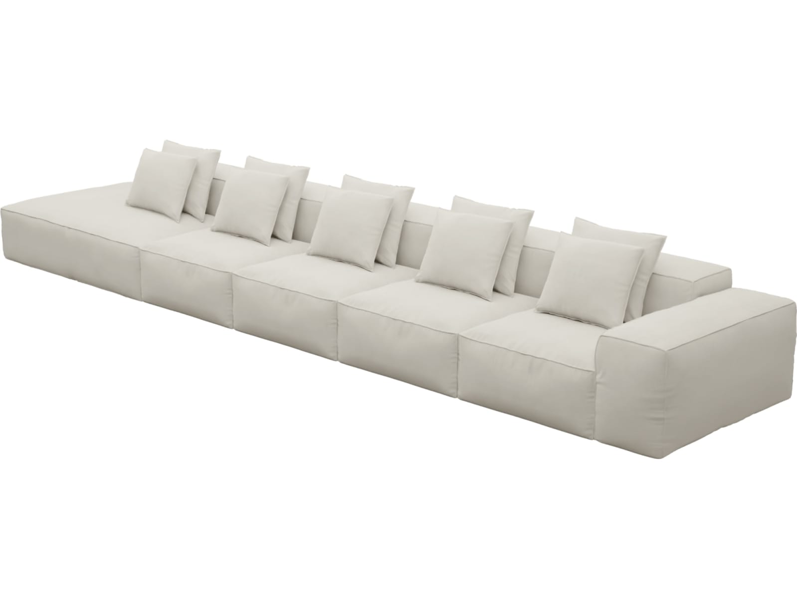 Riley Toorak Pearl Modular Sofa - 1x Arm, 4x Armless, 1x Left Terminal color Toorak Pearl