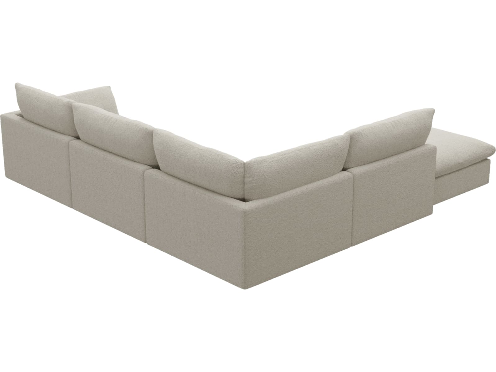 Willow Boucle Ivory Modular Sofa - 5 Seater LAF Terminal color Boucle Ivory