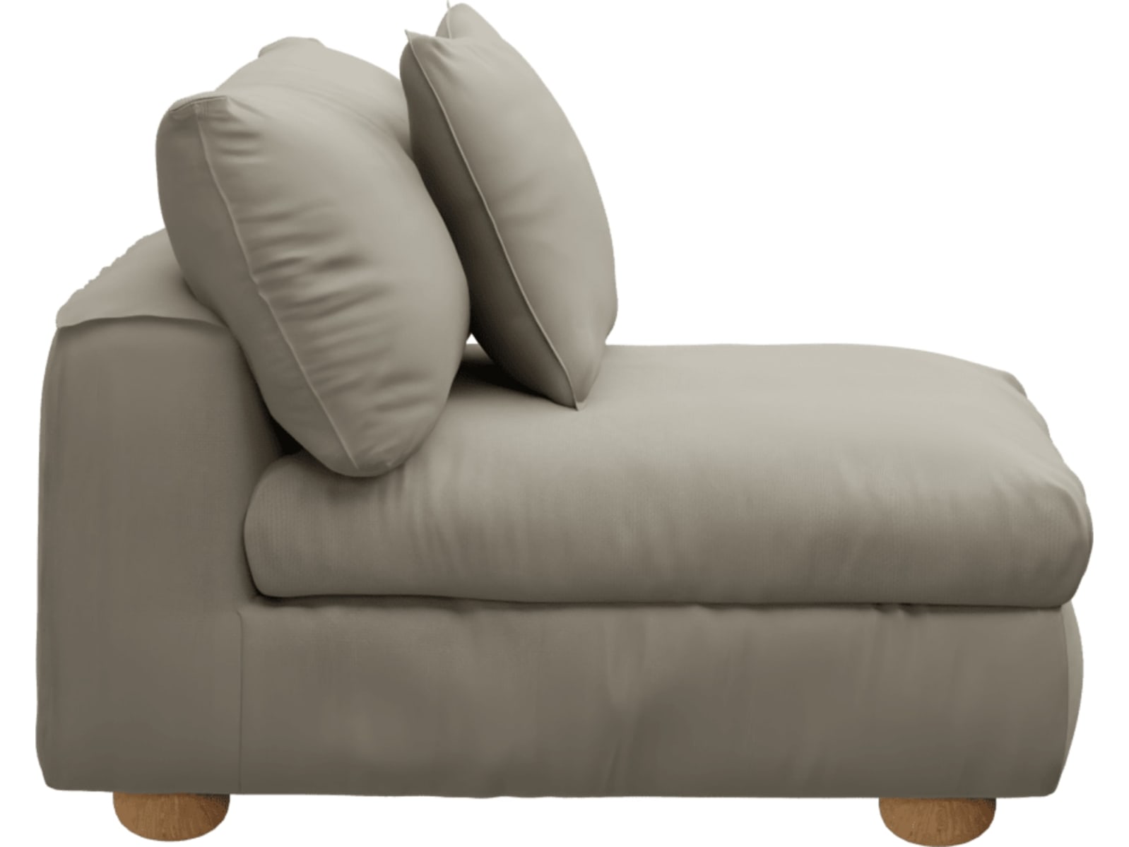 Tully Plaza Natural Armless Sofa Chair Module color Plaza Natural