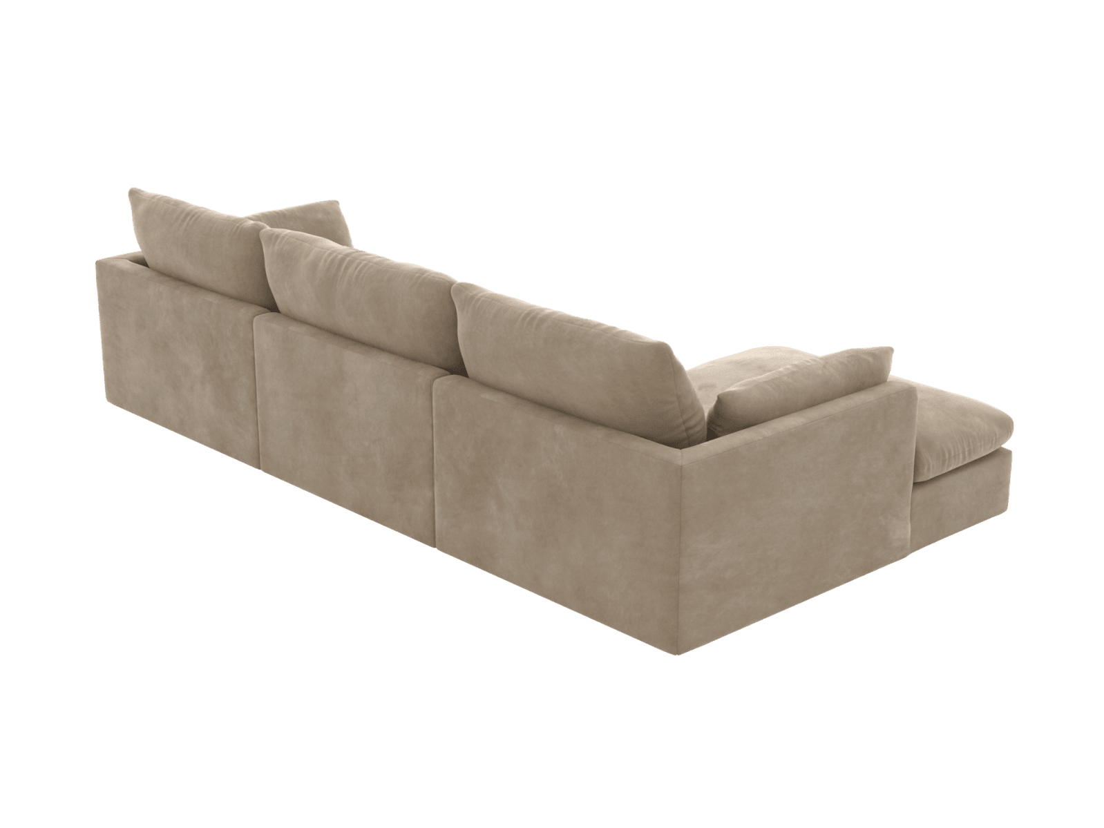 Willow Muse Soft Brown Chaise Sofa - 3 Seater color Muse Soft Brown