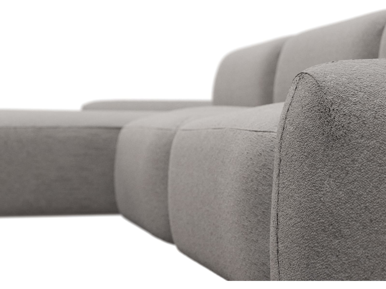 Beckett Boucle Pumice Chaise Sofa - 3 Seater color Boucle Pumice