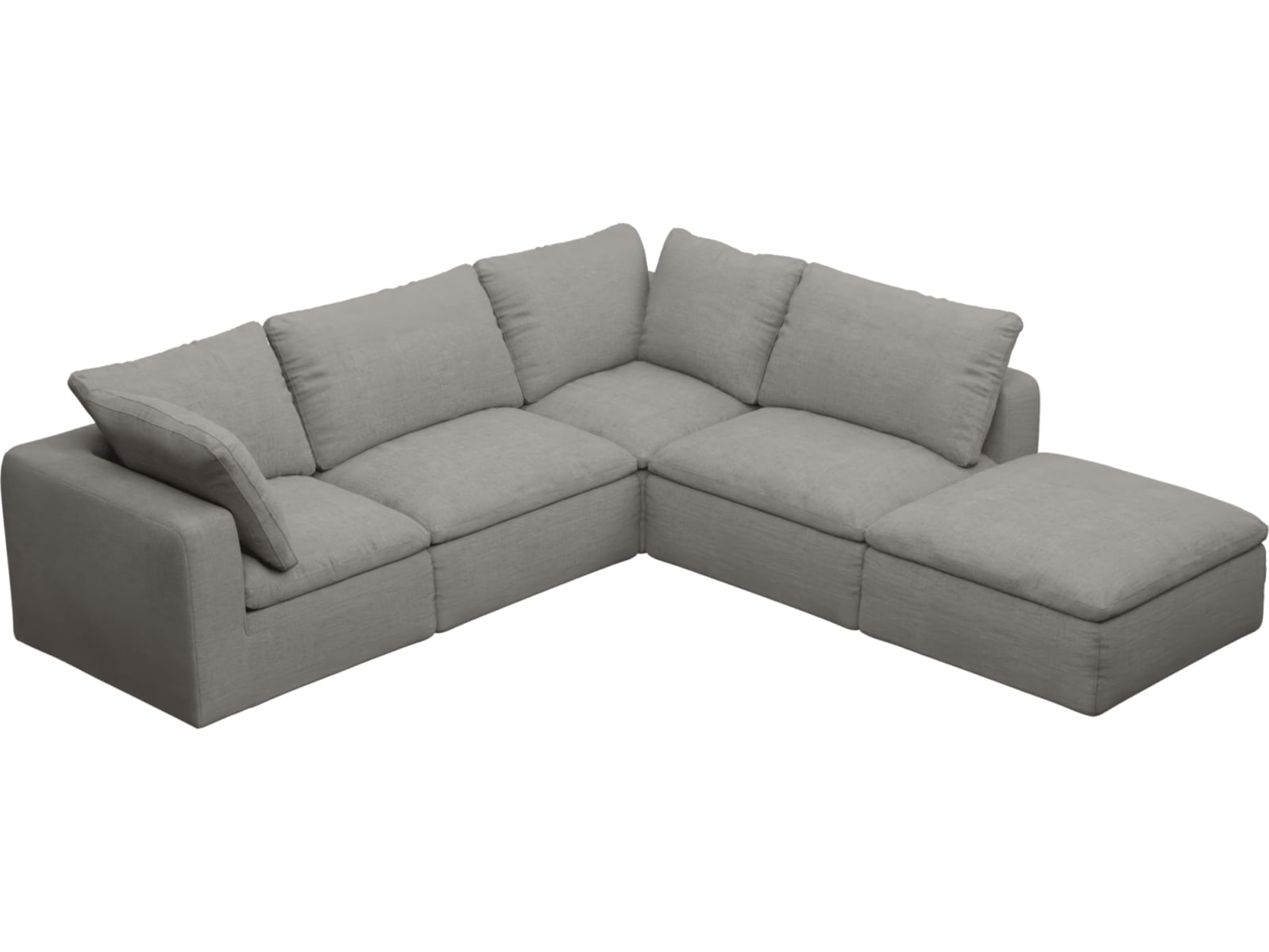 Cloud Isla Soft Grey Modular Sofa - 5 Piece color Isla Soft Grey
