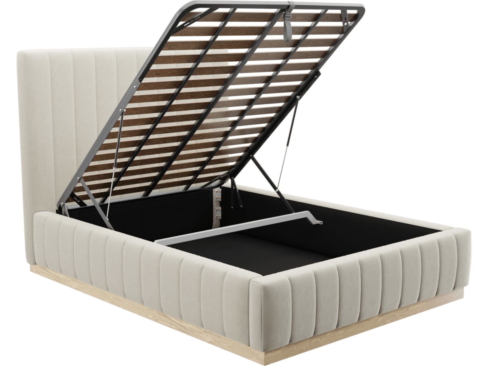 Brentwood Gas Lift Bed Muse Flax color Muse Flax