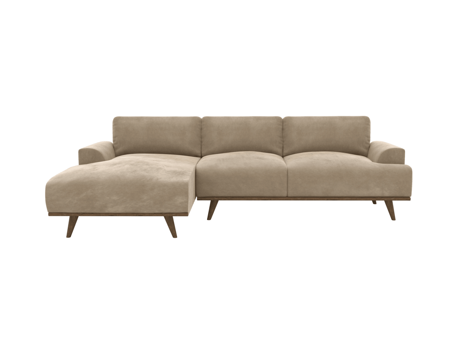 Dane Muse Soft Brown Chaise Sofa - 3 Seater color Muse Soft Brown