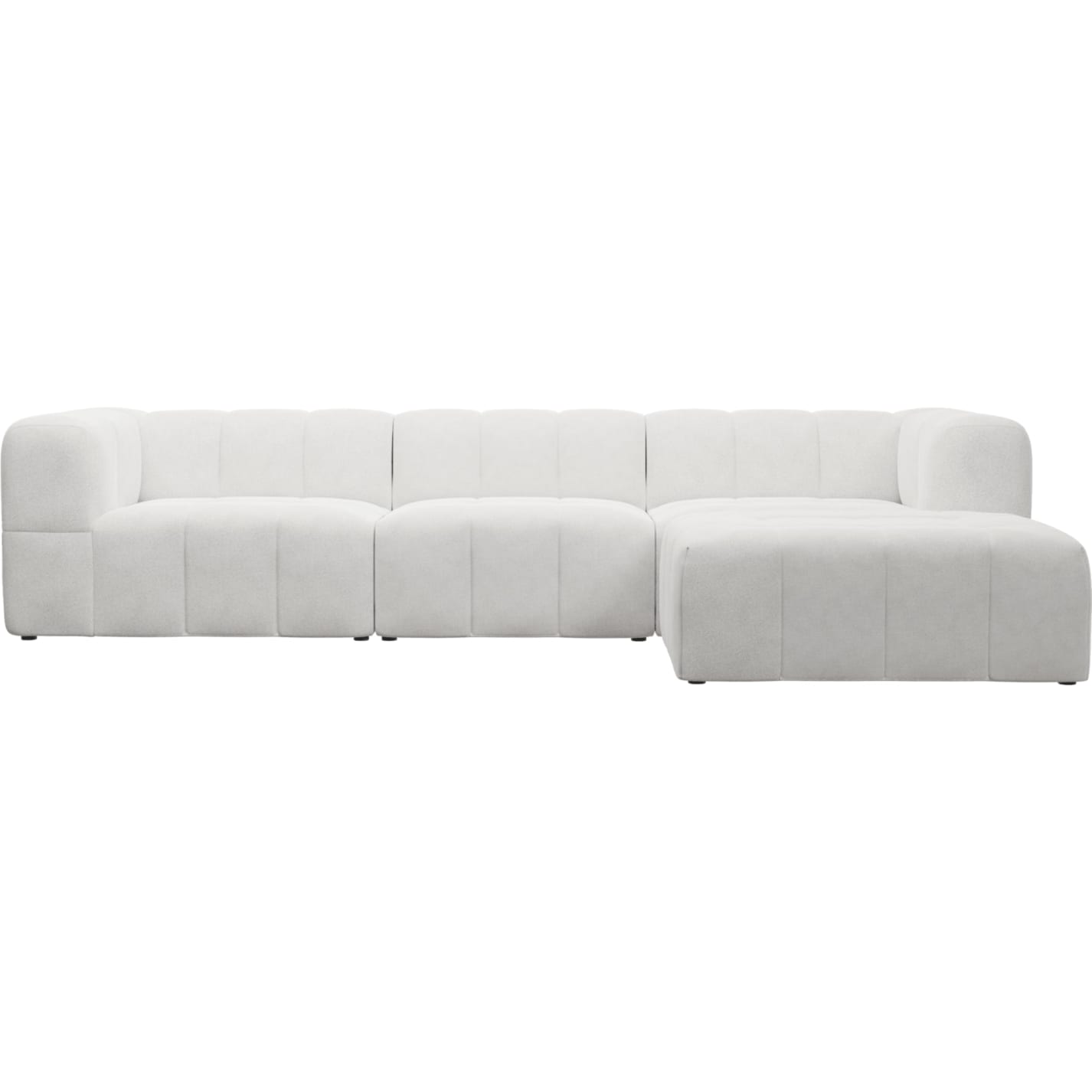 Lucello Noa Fog Modular Sofa with Ottoman - 4 Piece color Noa Fog