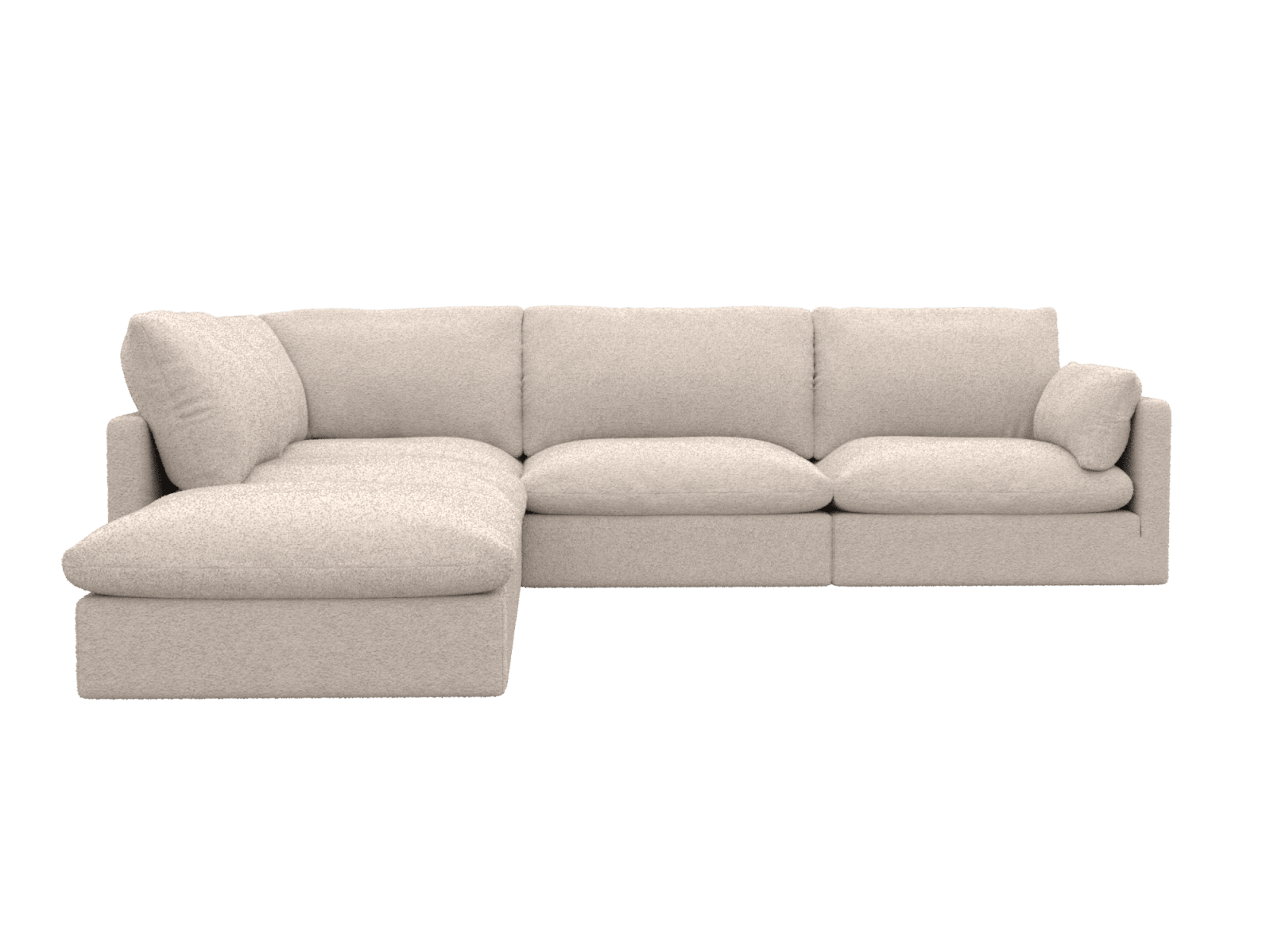 Willow Boucle Pumice Modular Sofa LAF Terminal - 5 Seater color Boucle Pumice