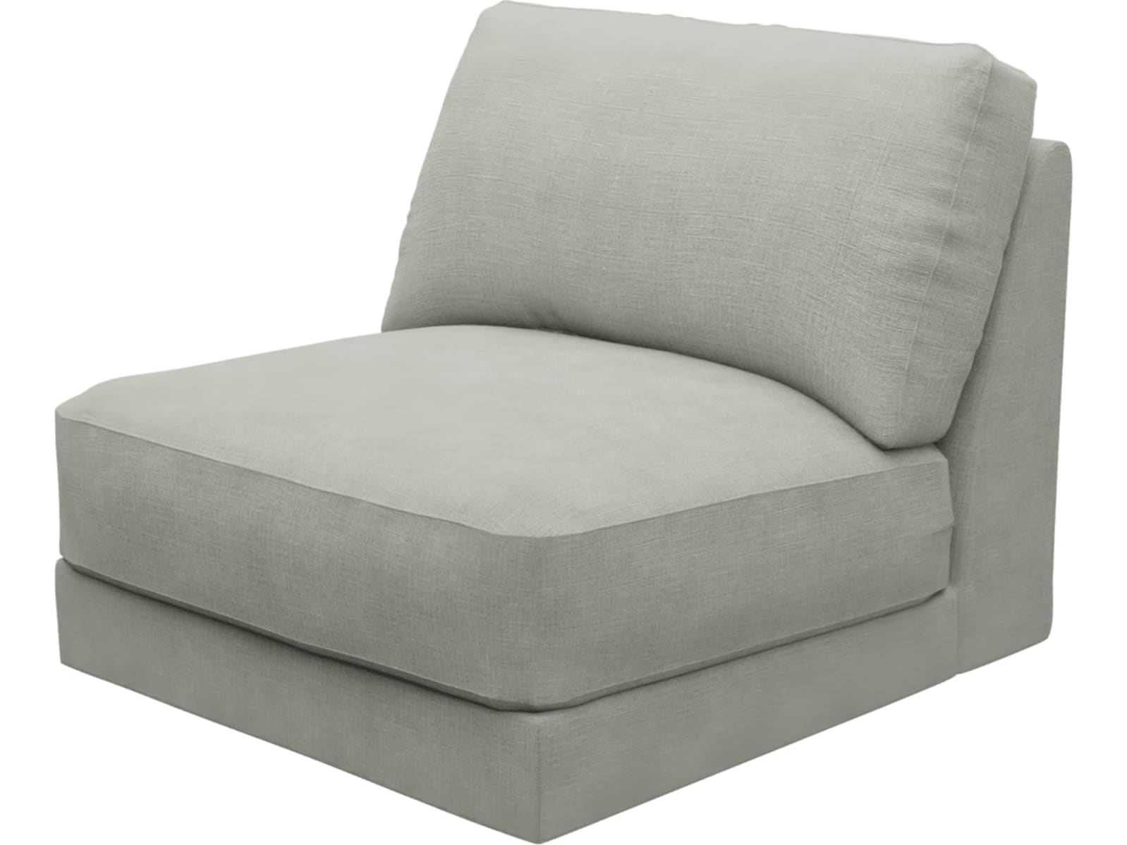 Monica Toorak Pebble Armless Sofa Chair Module color Toorak Pebble