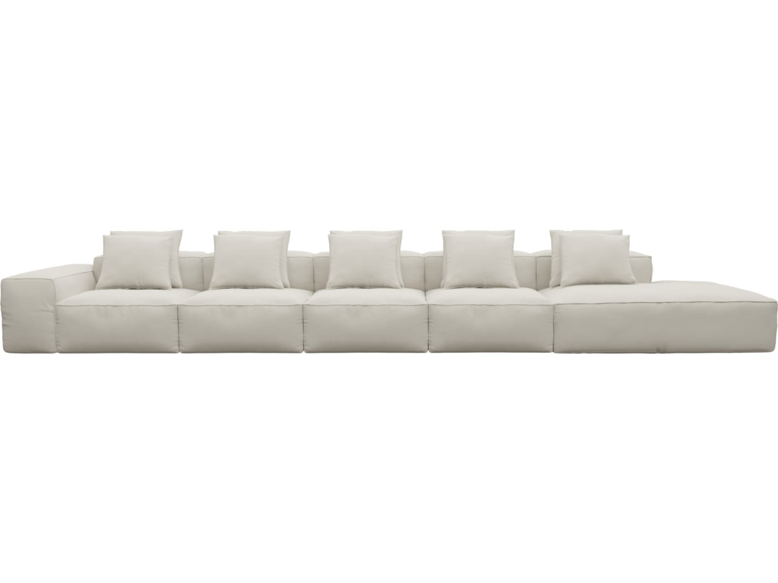 Riley Toorak Pearl Modular Sofa - 1x Arm, 4x Armless, 1x Right Terminal color Toorak Pearl