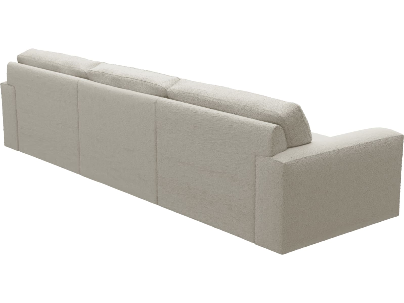 Monica Boucle Ivory Chaise Sofa - 3 Seater color Boucle Ivory