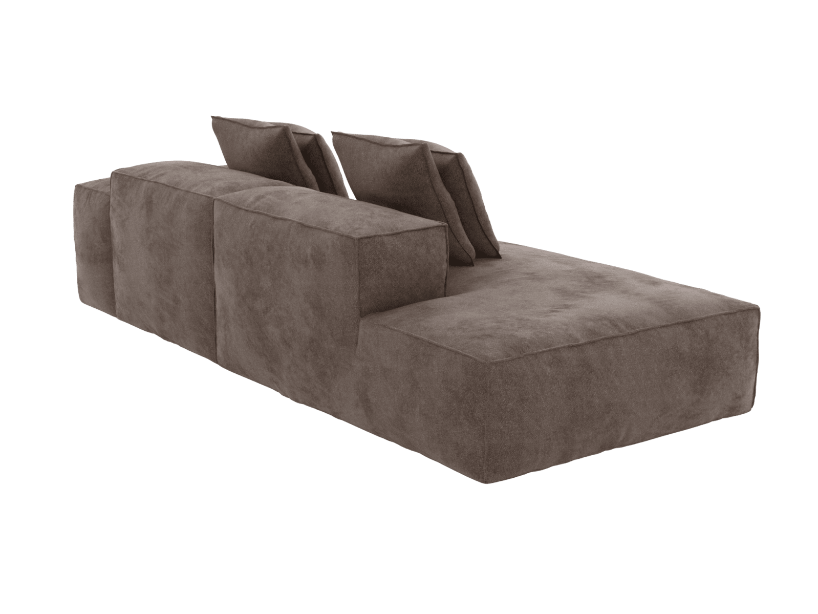 Riley Muse Mink 3 Seater Terminal Left Modular Sofa color Muse Mink