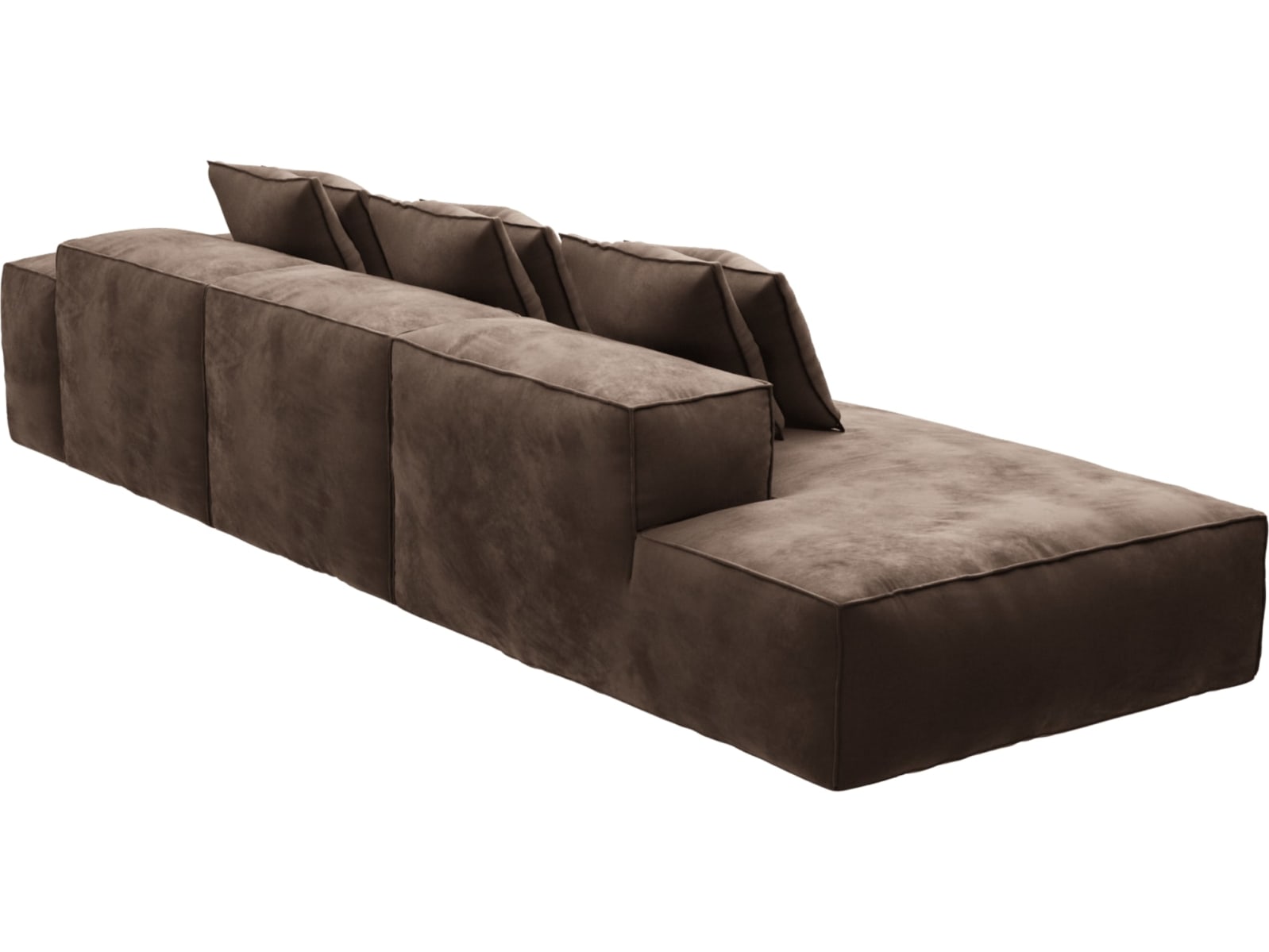 Riley Muse Chocolate Modular Sofa - 1x Arm, 2x Armless, 1x Left Terminal color Muse Chocolate