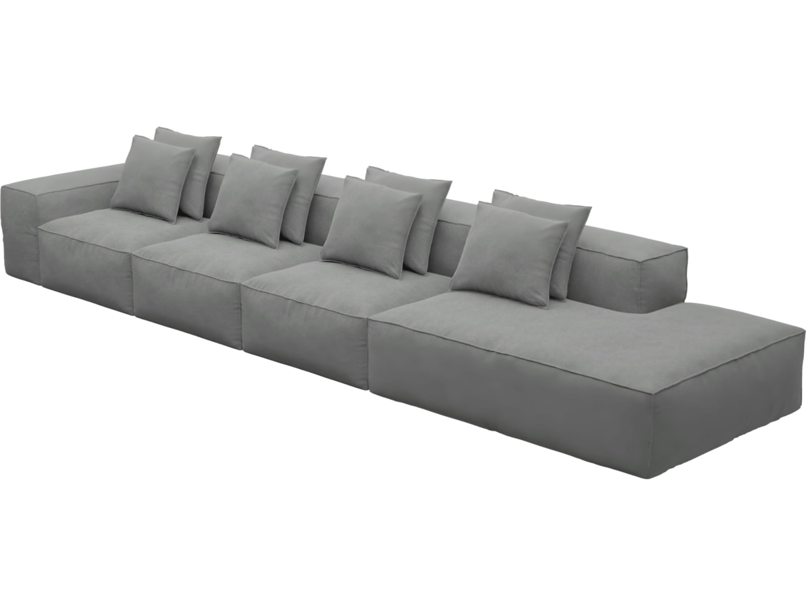 Riley Maya Flint Modular Sofa - 1x Arm, 3x Armless, 1x Right Terminal color Maya Flint