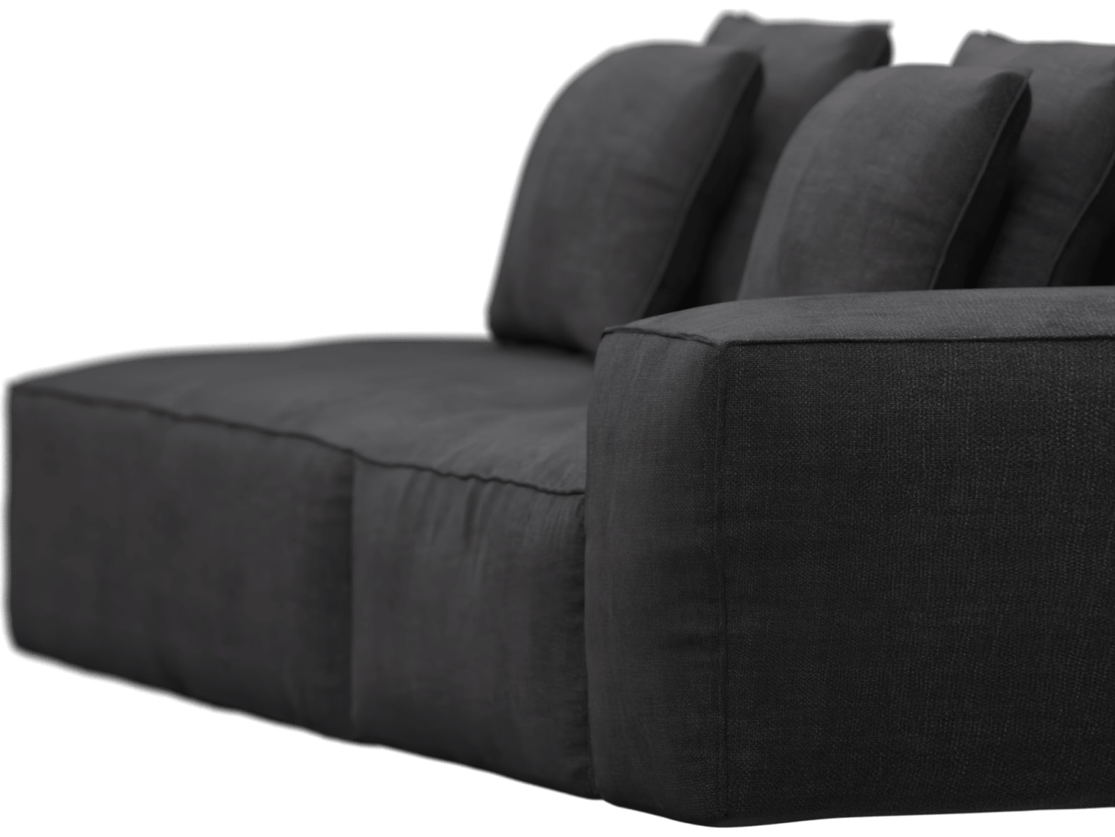 Riley Plaza Flint Grey Modular Sofa - 1x Arm, 1x Armless, 1x Left Terminal color Plaza Flint Grey