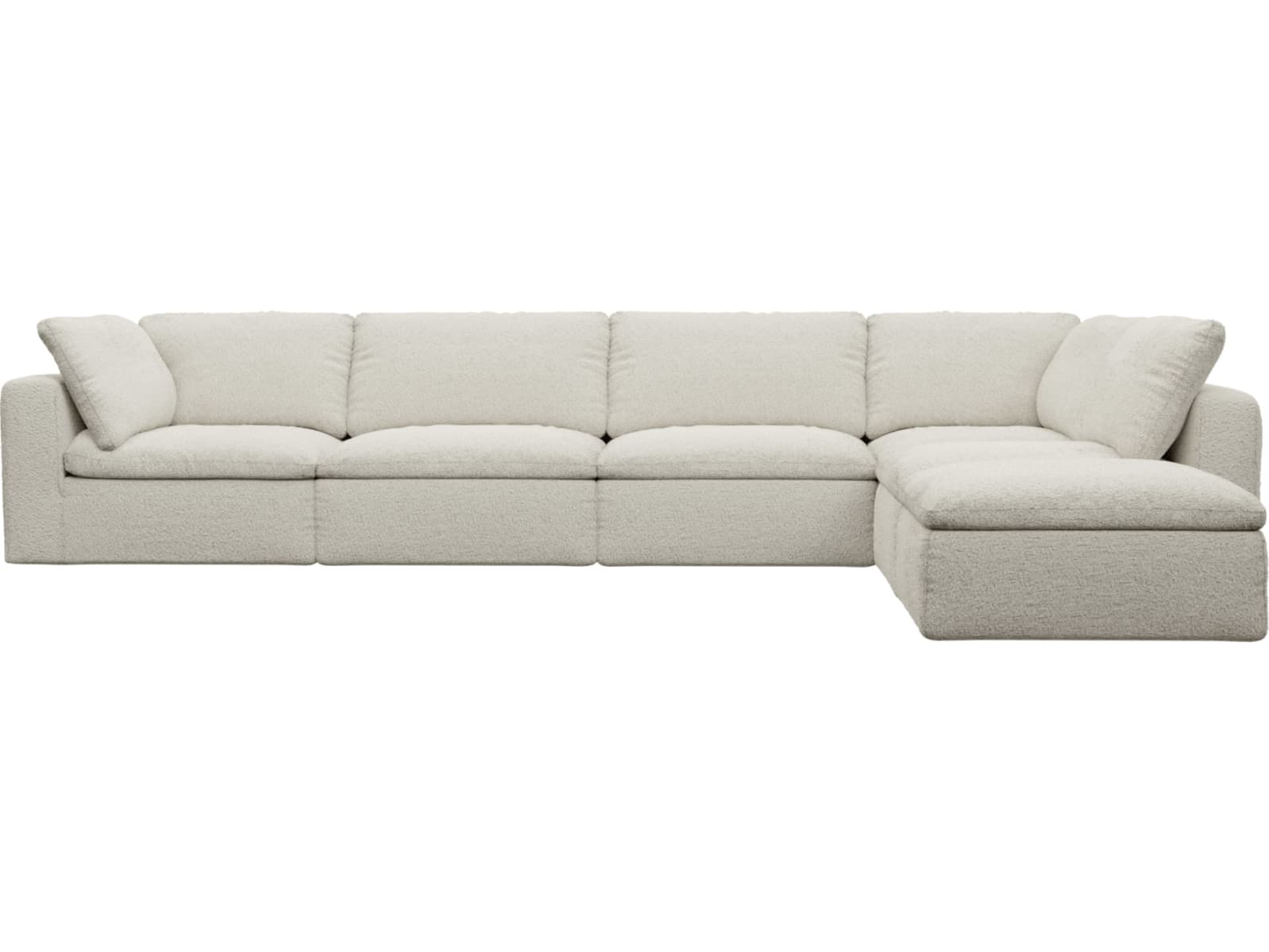 Cloud Deep Boucle Ivory Modular Sofa - 6 Piece color Boucle Ivory